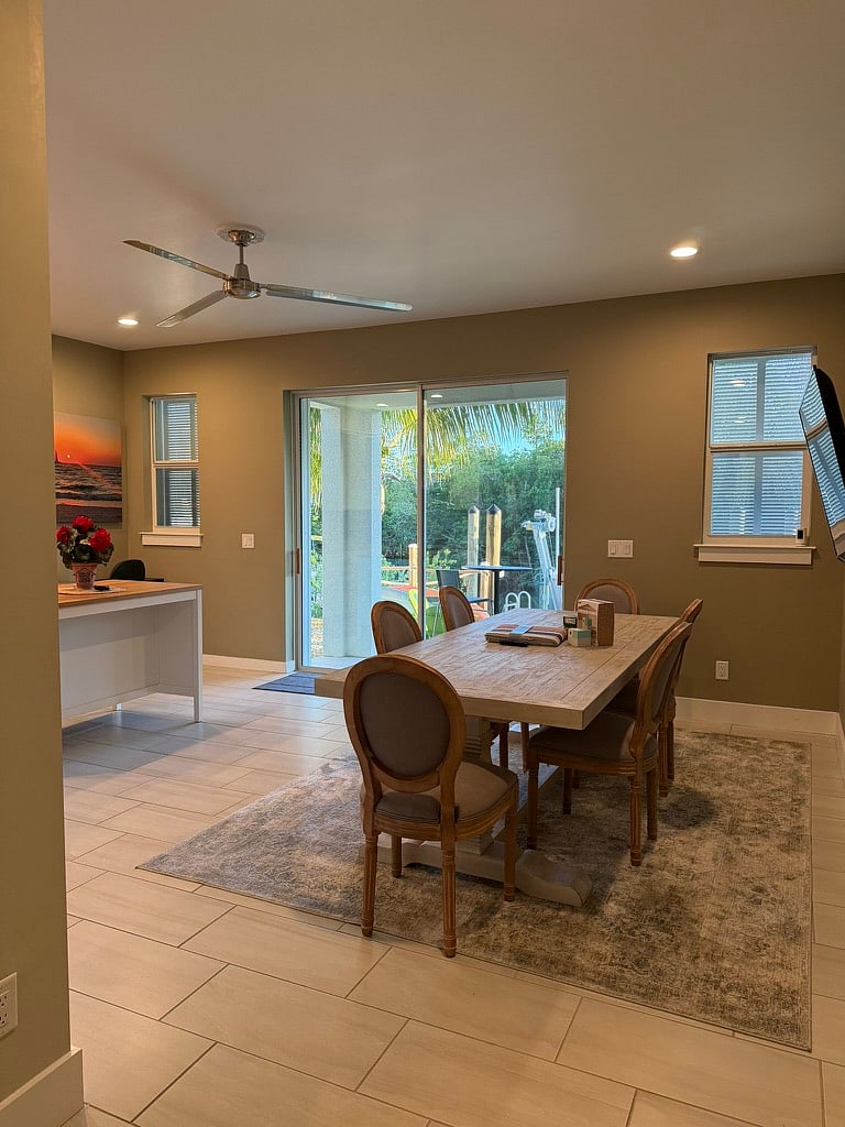 main floor kitchen with access to back yard