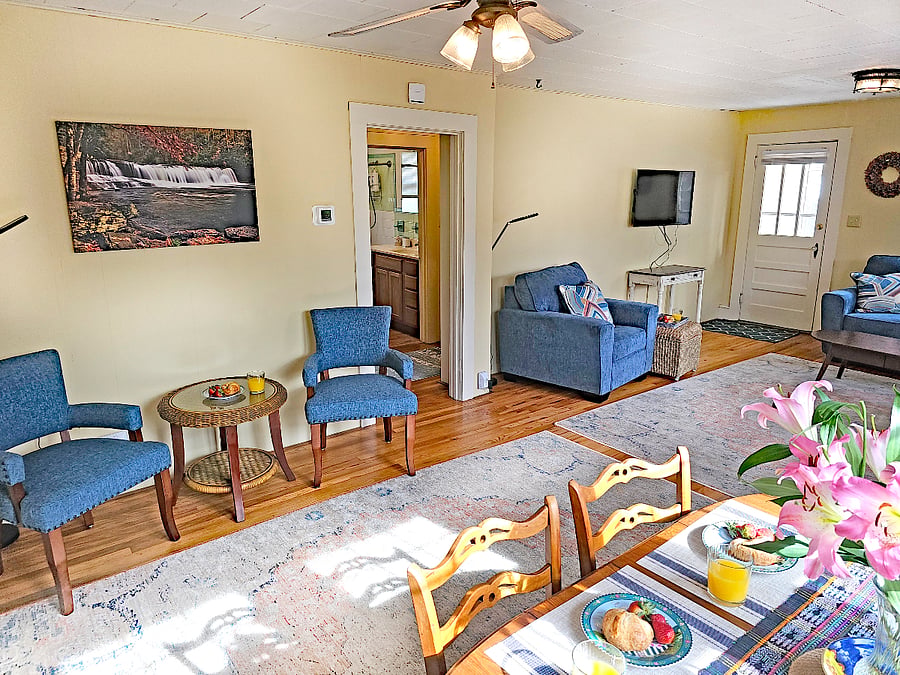 View from kitchen to living room