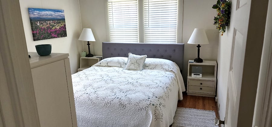 Master bedroom with king-sized bed