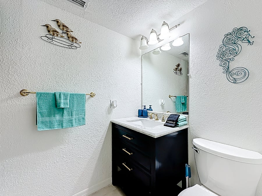 Hall bath with tub and shower