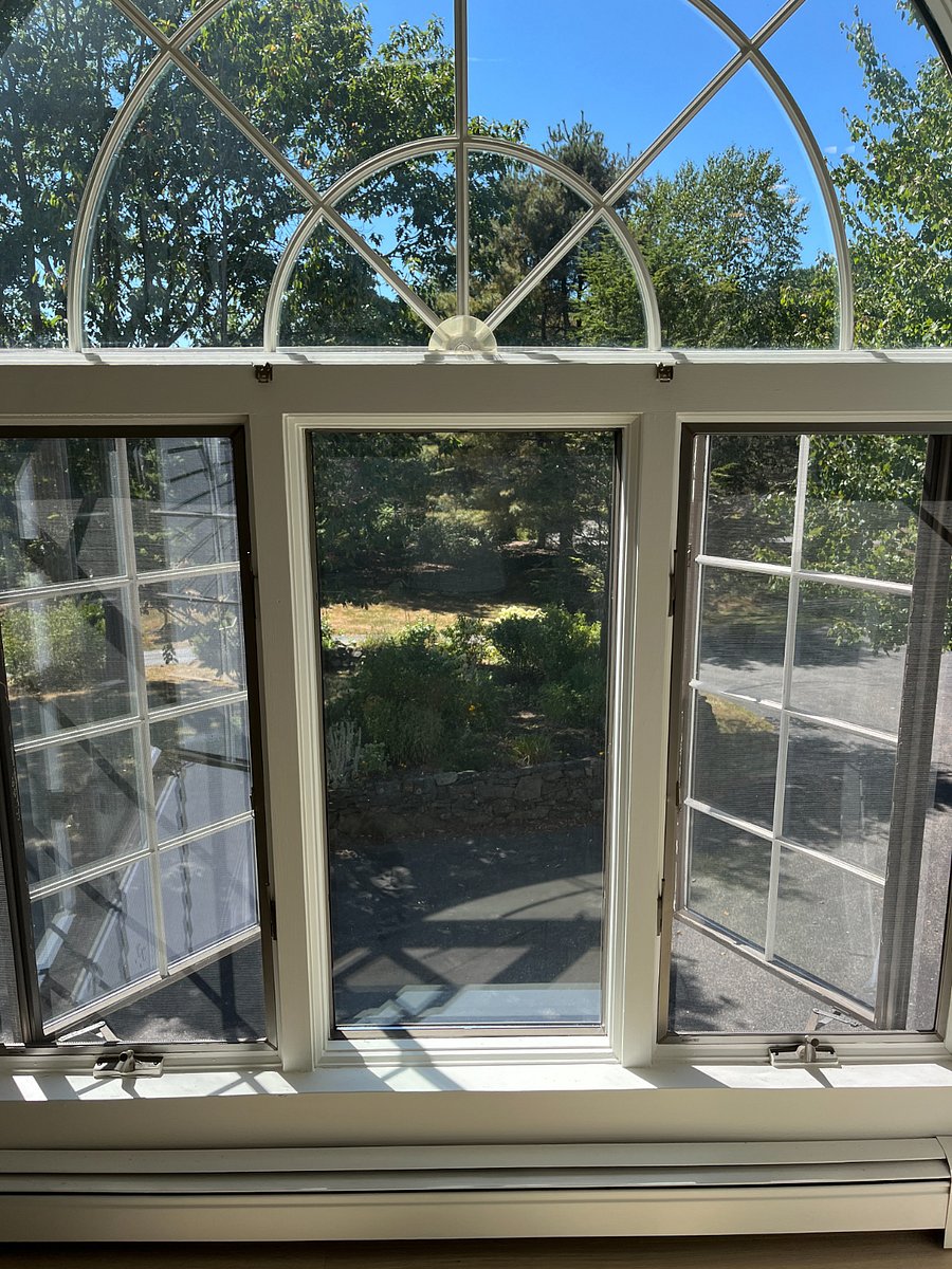 View from the large palladian window in the living room.