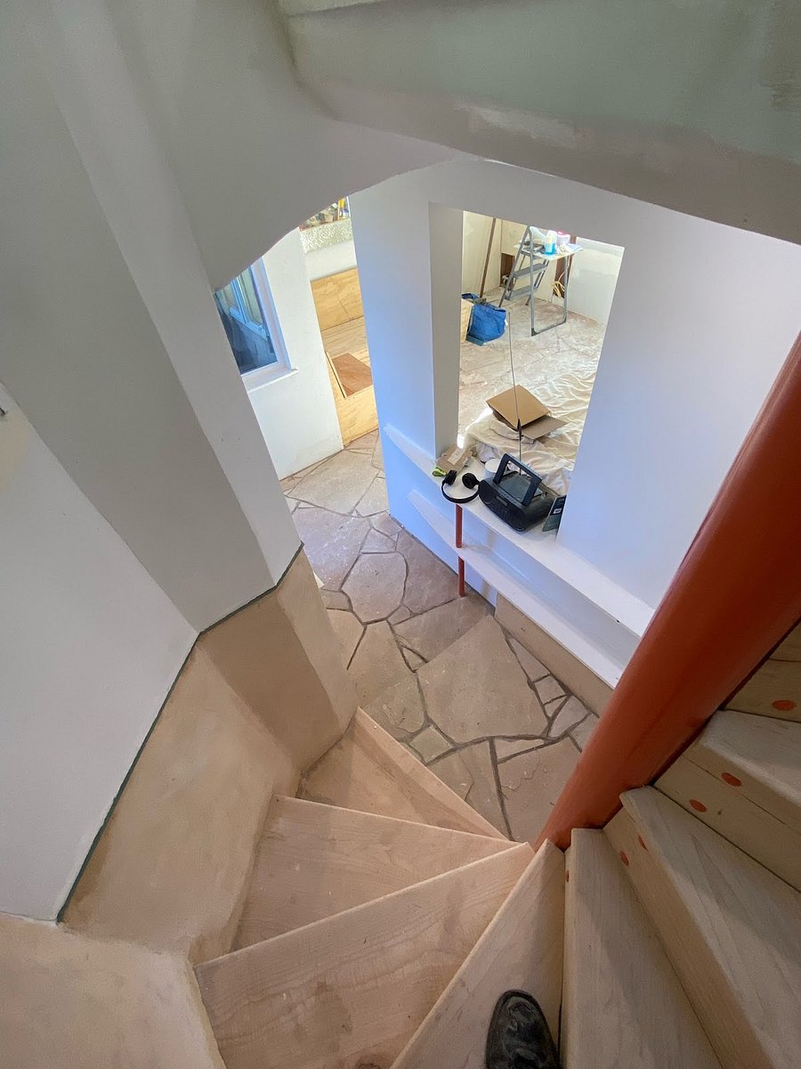 Stairs to lower bedroom