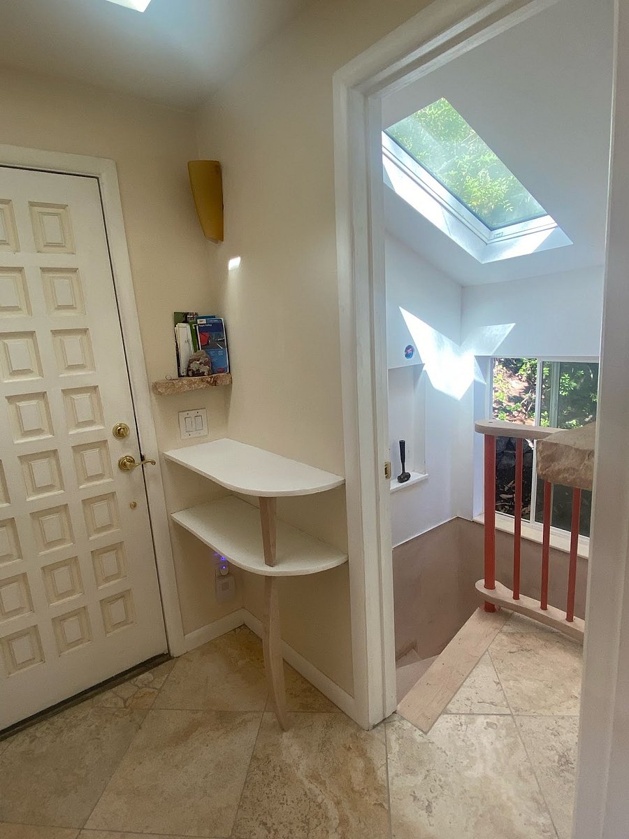 Upper studio, if rented with downstairs, with door to downstairs open