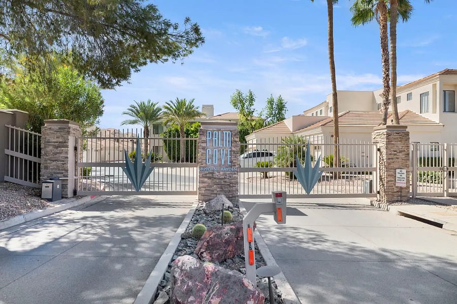 Gated community with clicker-entrance as well as key code