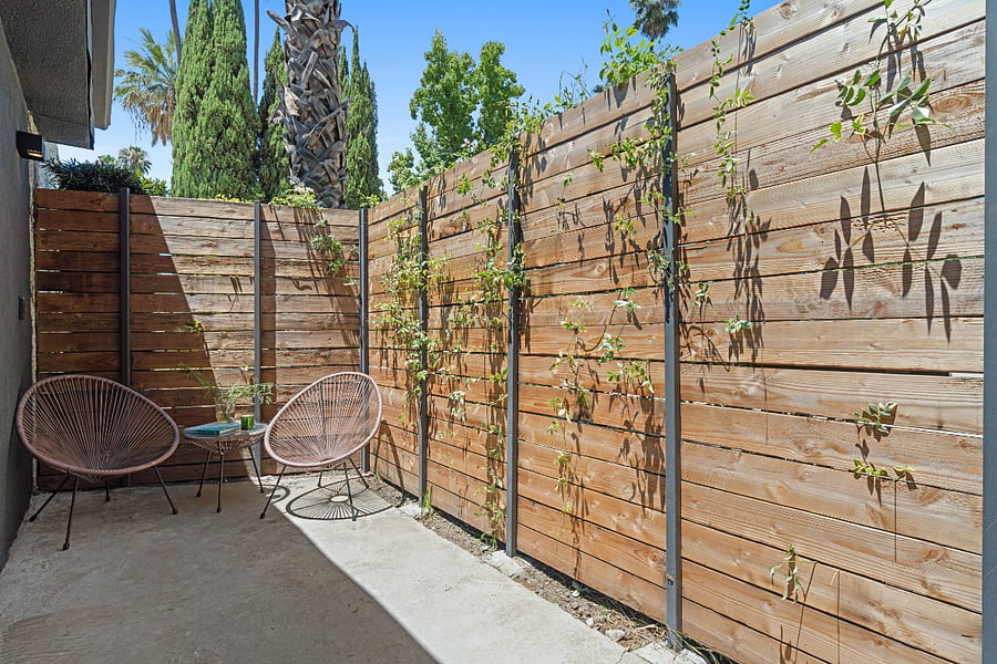Private/secure patio which is locked