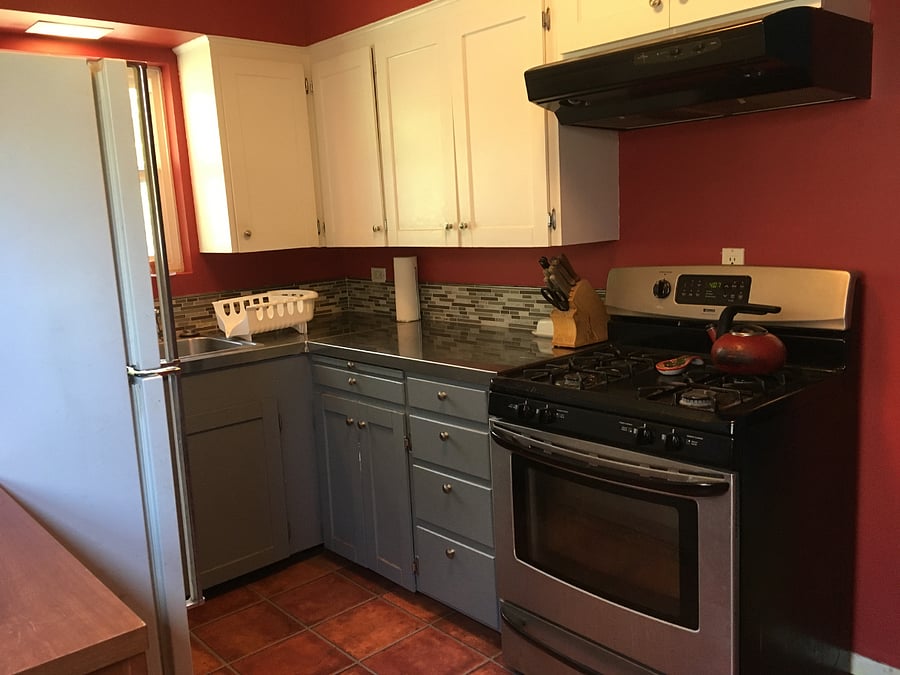 Kitchen with gas stove