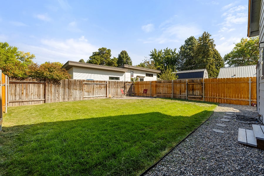 Private fenced back yard
