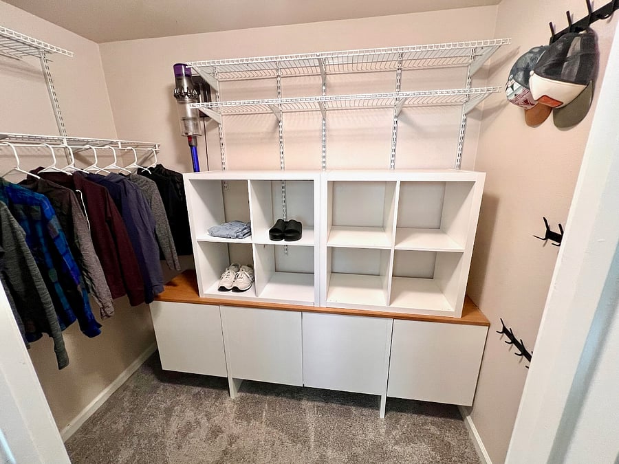 Walk-in closet in main bedroom (clothes are removed)