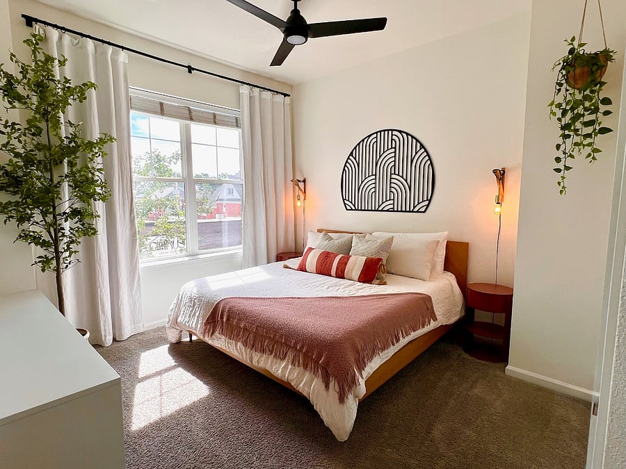 Primary bedroom with king bed