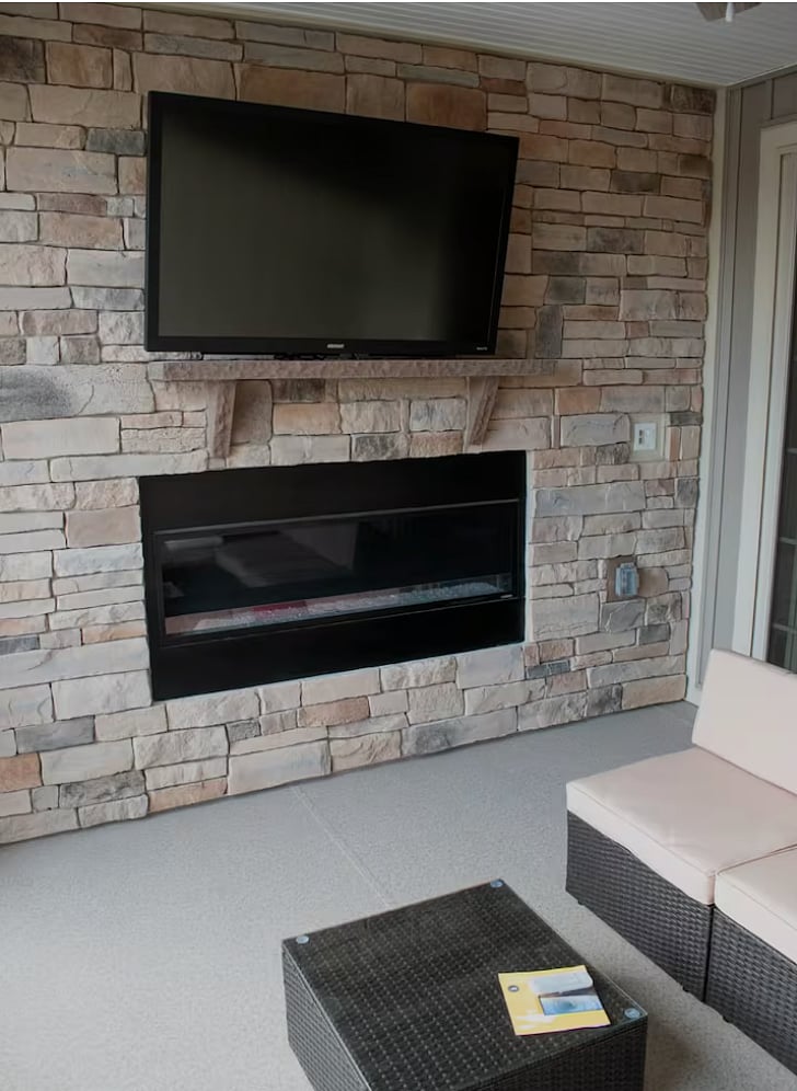 Patio Fireplace and TV