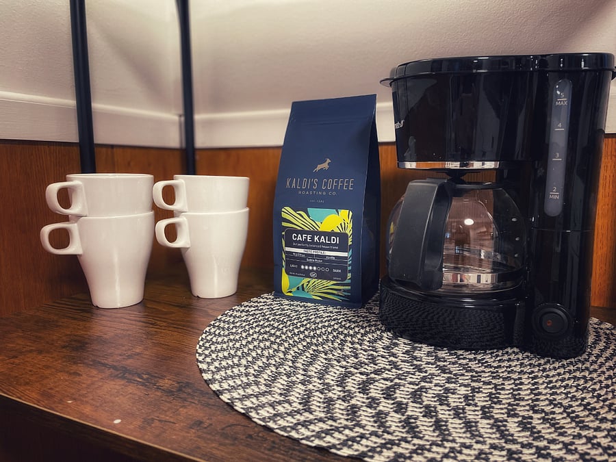 Coffee bar with extra storage