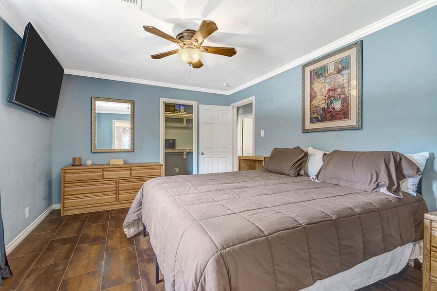 Second Bedroom  California King Bed & TV
