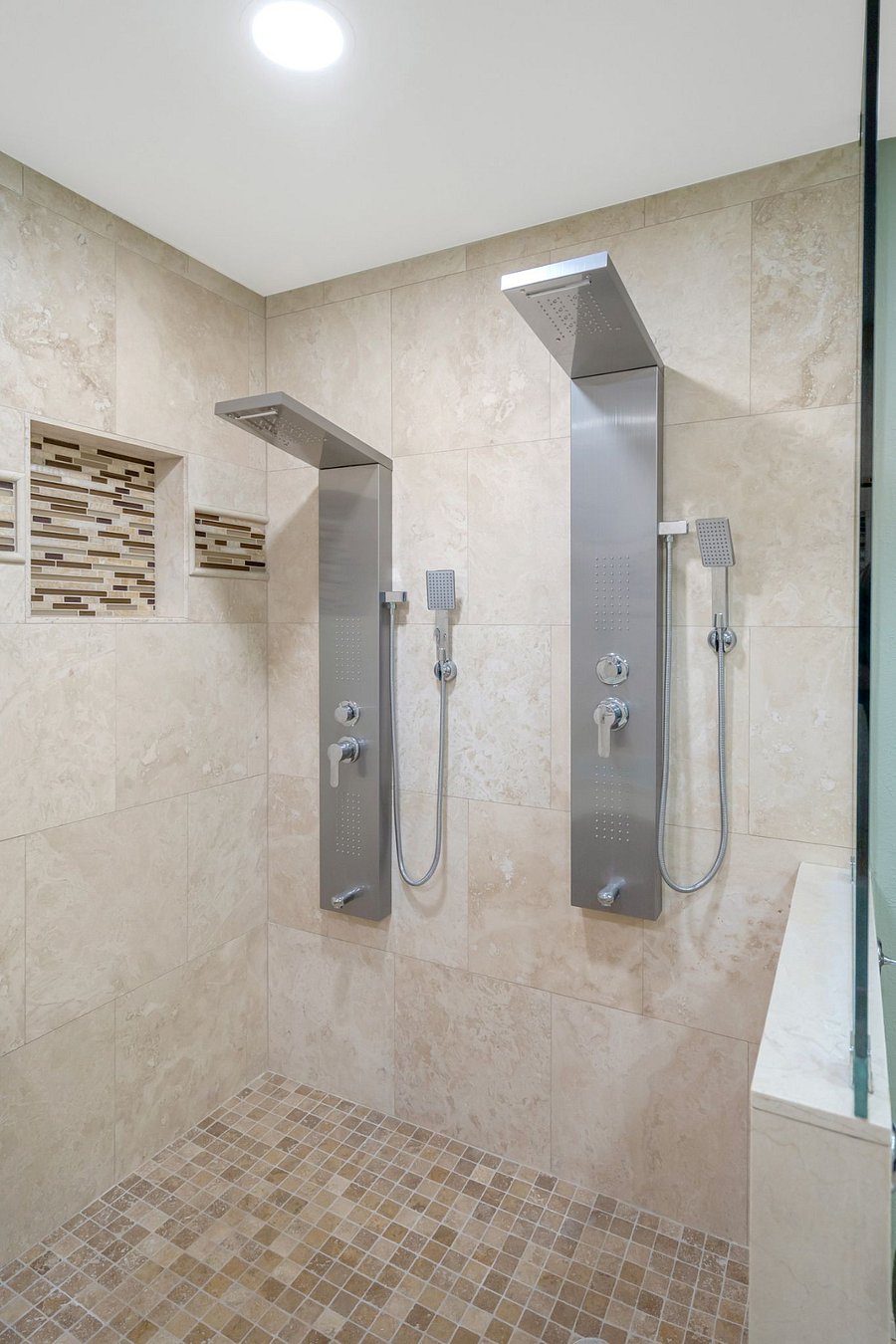 Spa-Like Master Bath  Overflow Soaker Tub & Dual Showers