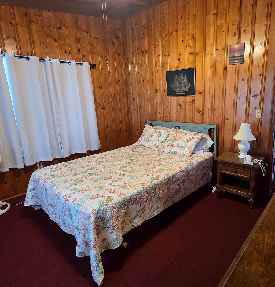 Bedroom 2 also has room darkening curtains (all bedrooms have them) and a closet