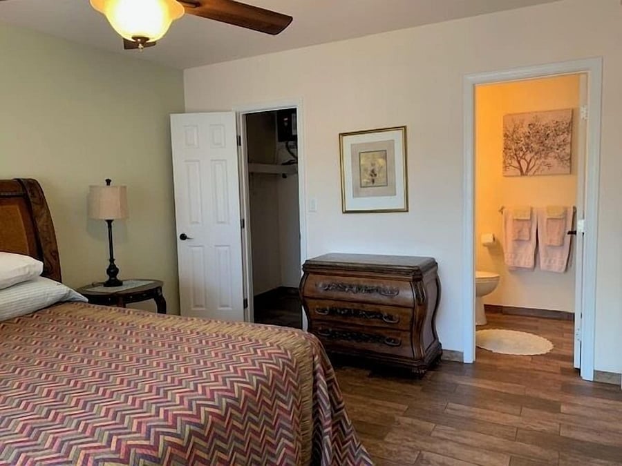 Ensuite bedroom with walk in closet.