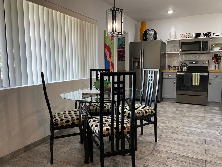 Dining area near between living room area and kitchen.