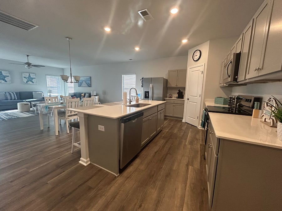 Well stocked open kitchen concept with all you need for cooking