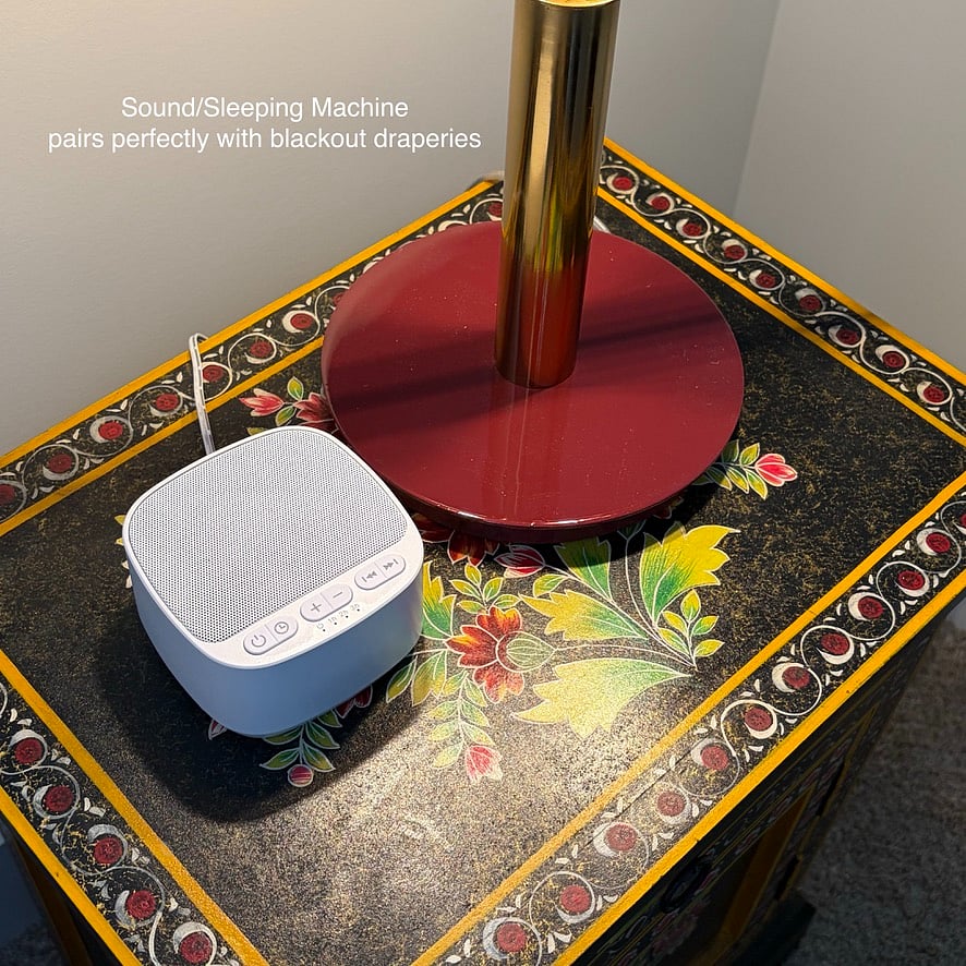 Queen Room with sound machine and sunset views