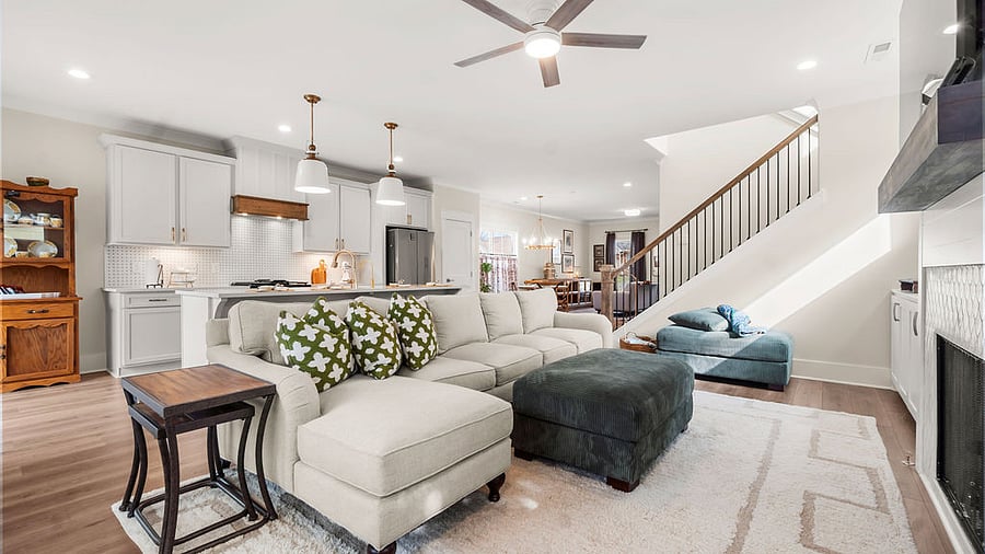 Main Floor Living with television and comfortable seating