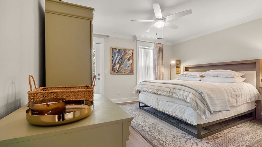 Primary Suite, Wardrobe encloses television, stereo and drawer storage