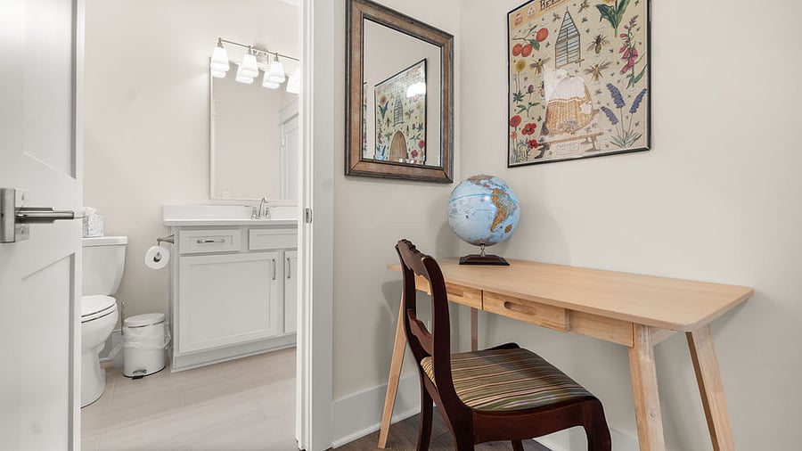 First floor flex space - TWIN bedding and desk space. Adjacent to full bath