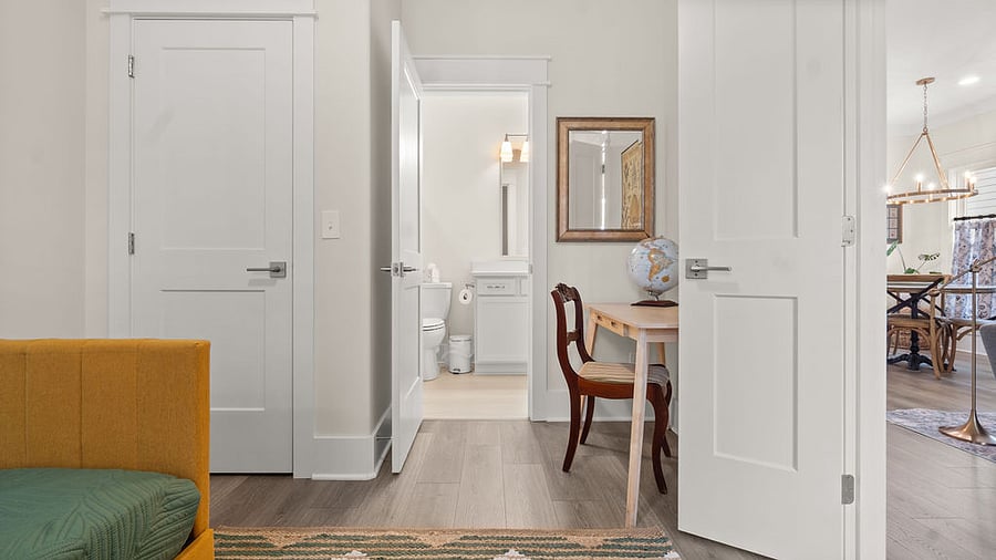 Main Floor, fourth bedroom, Twin with desk and morning light