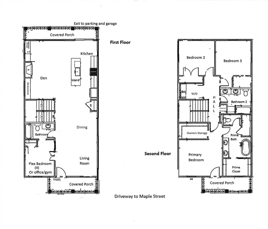 First and Second floor layout