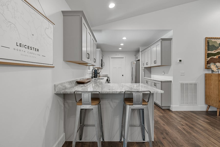 Kitchen (please note - these barstools have been replaced with counter height stools with larger backs)