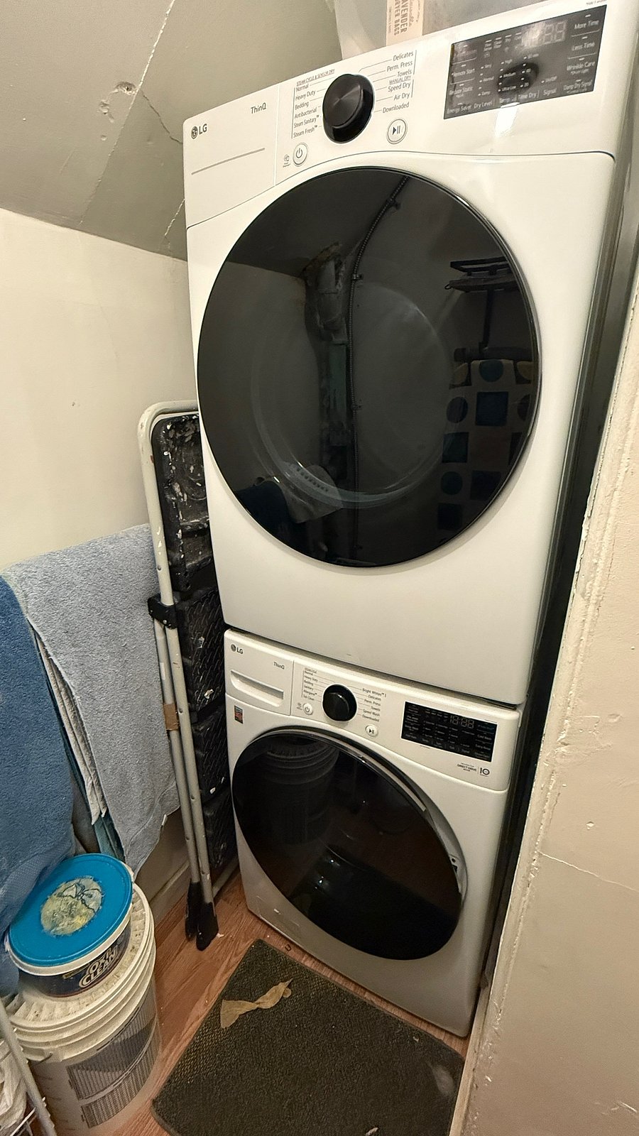 Brand new super high capacity washer with gas dryer, both have steam functions and are smart appliances that you can start remotely and text you when they are done.  