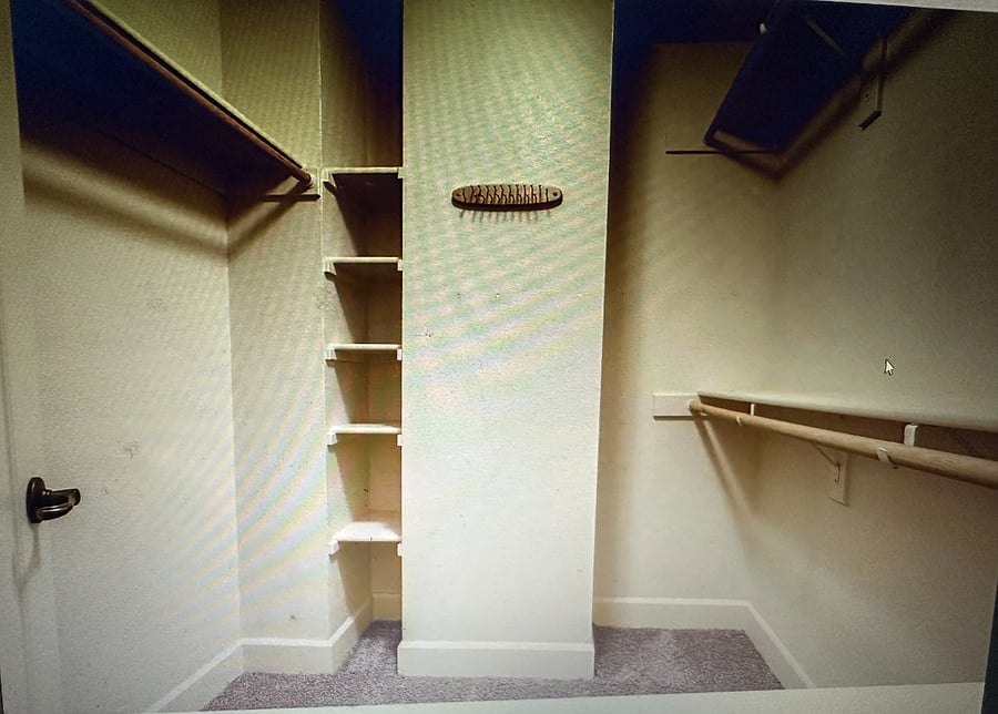 One of the walk-in closets