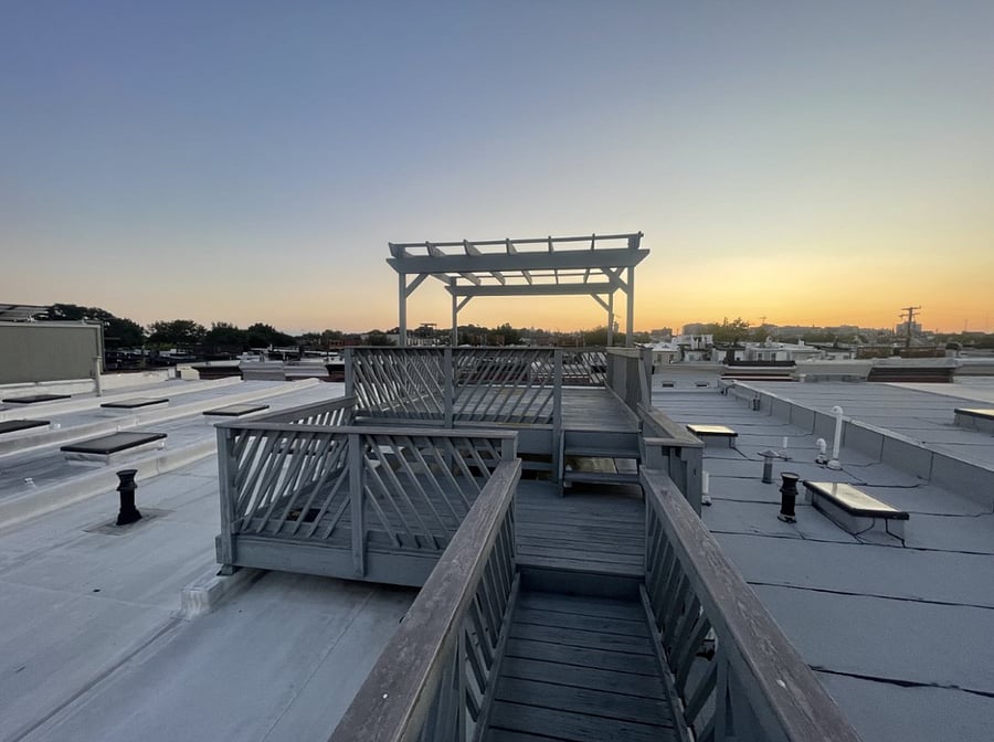 Roof deck space for entertaining and enjoying sunsets