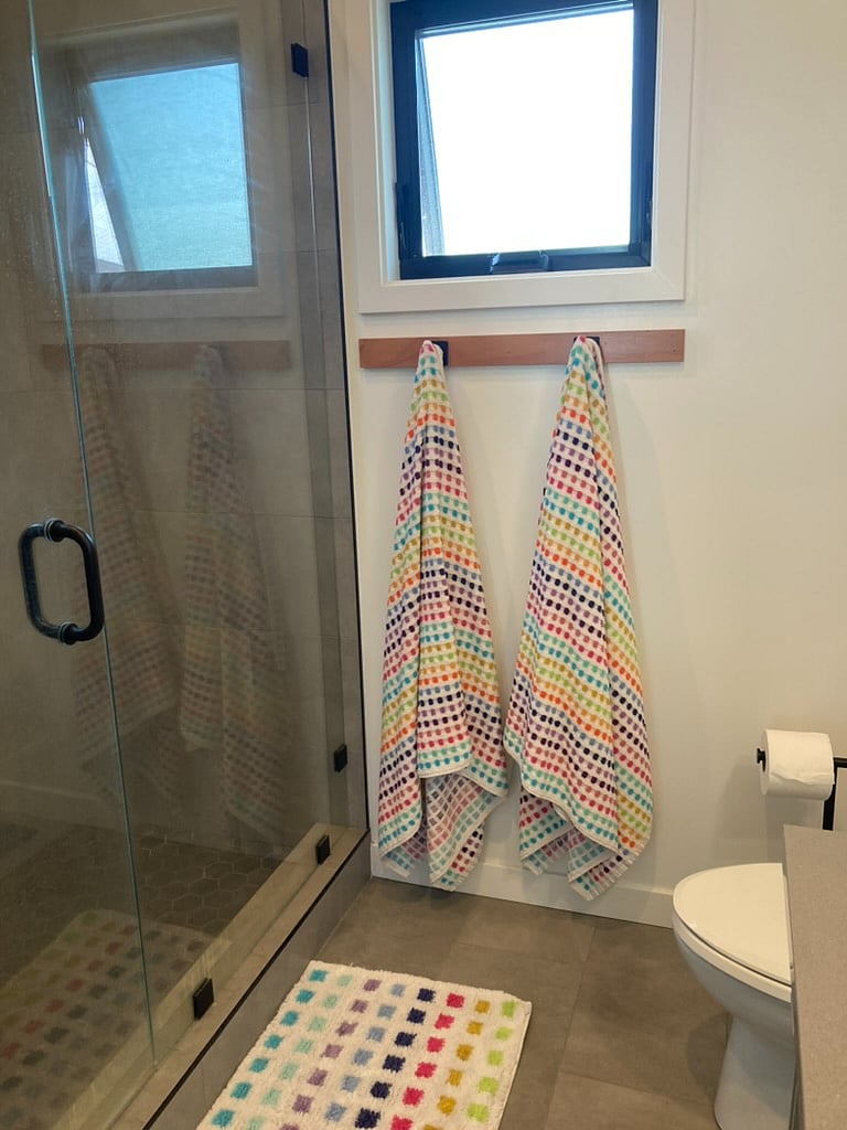 Large walk in shower.