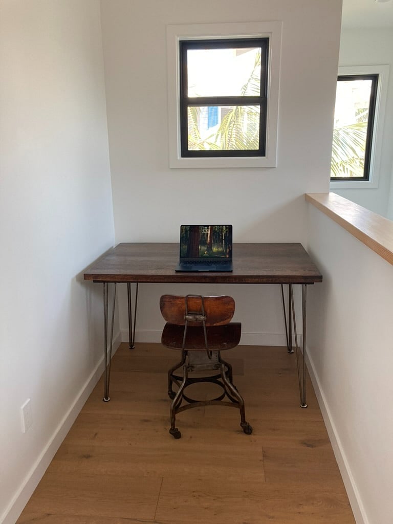 Upstairs quiet workspace with plenty of light.