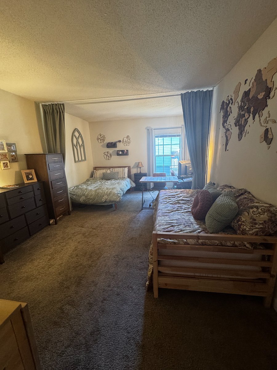 This is the main bedroom, which has an attached bath.  I would consider renting it at a higher rate or renting the entire apartment.