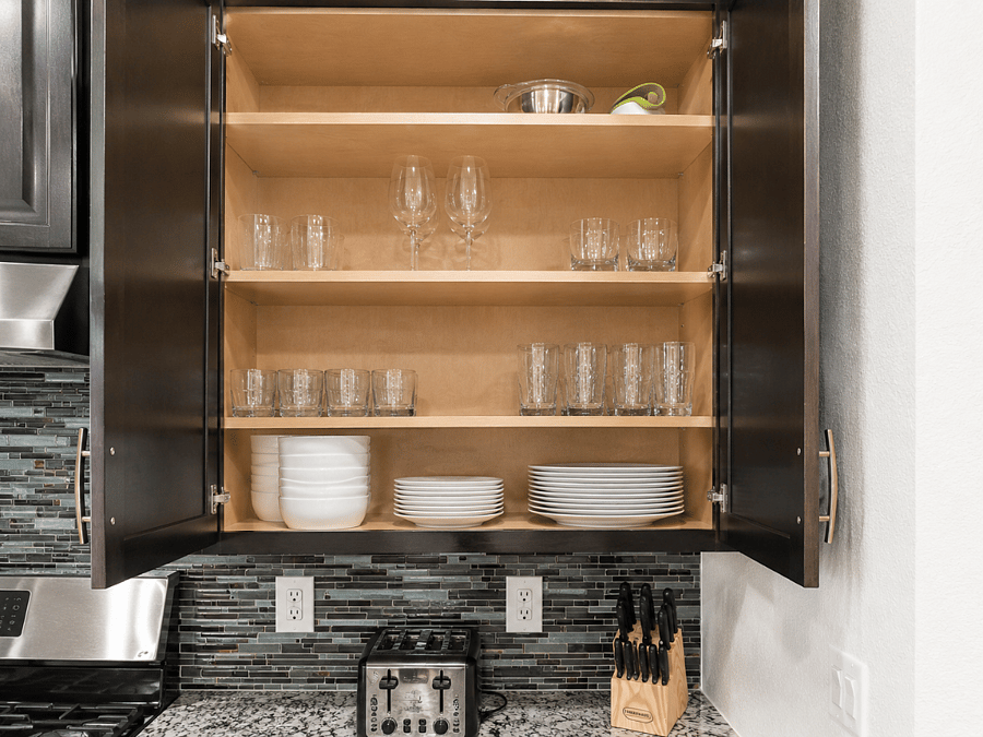 Stocked Cupboards in Kitchen