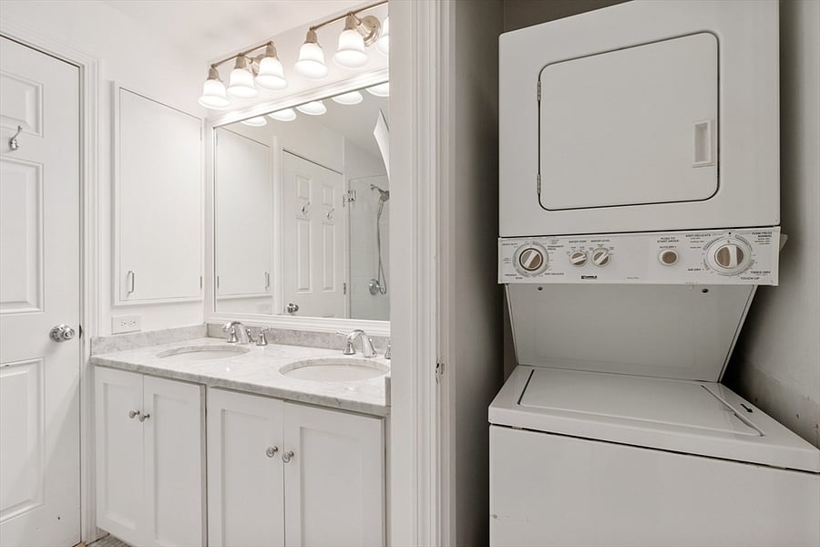 Washer and dryer included in bathroom