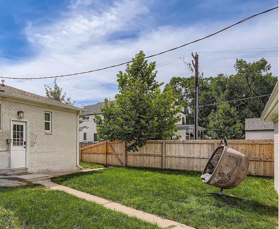 Your private backyard and entrance with keypad lock