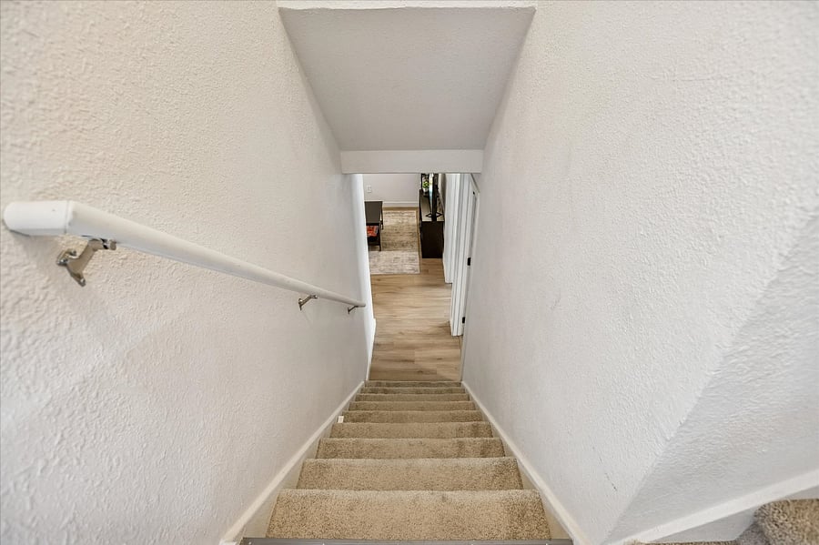 Private stairway to living area.