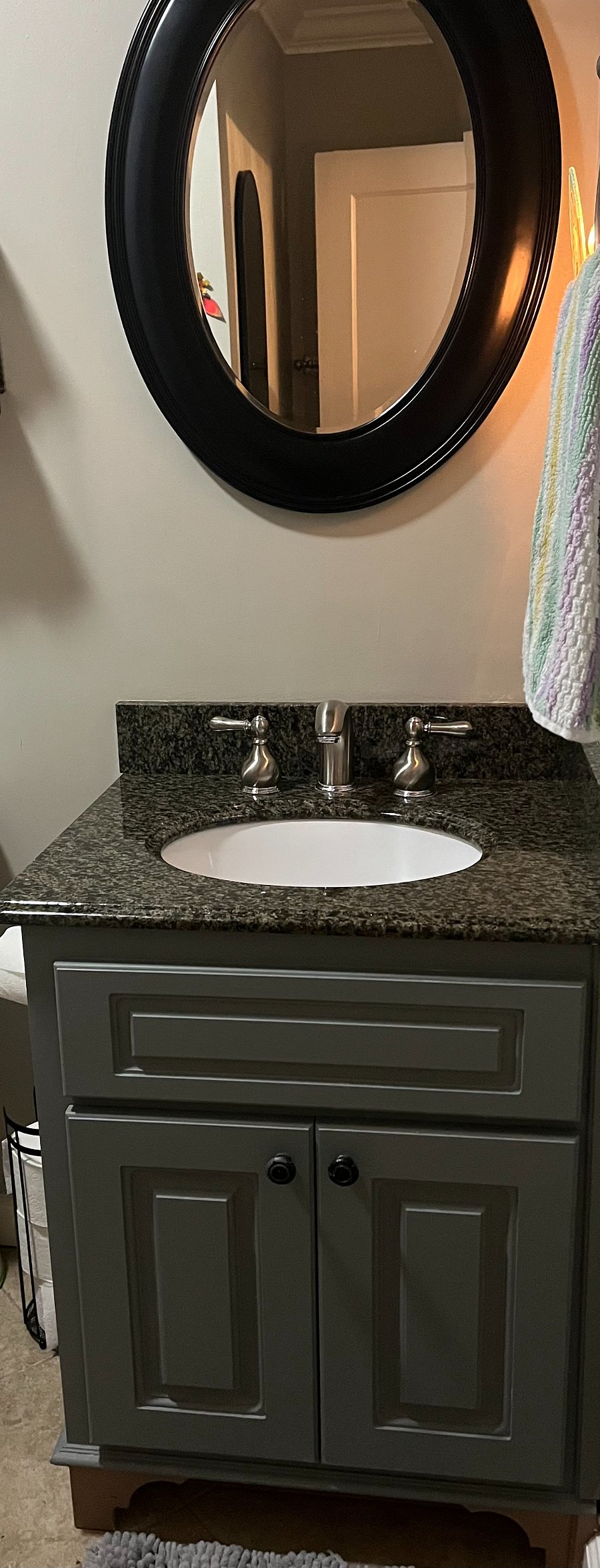 Vanity with cabinet for storage