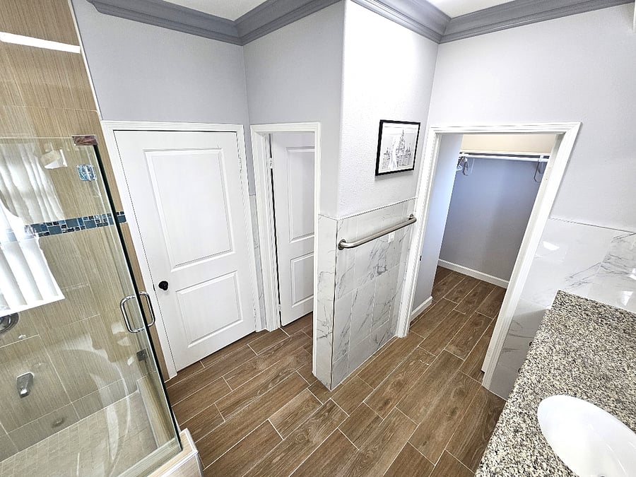 Master bathroom with separate tub and shower