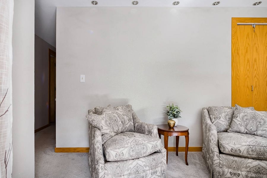 Bright spacious basement living room
