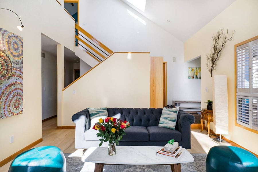Bright and open primary living room area
