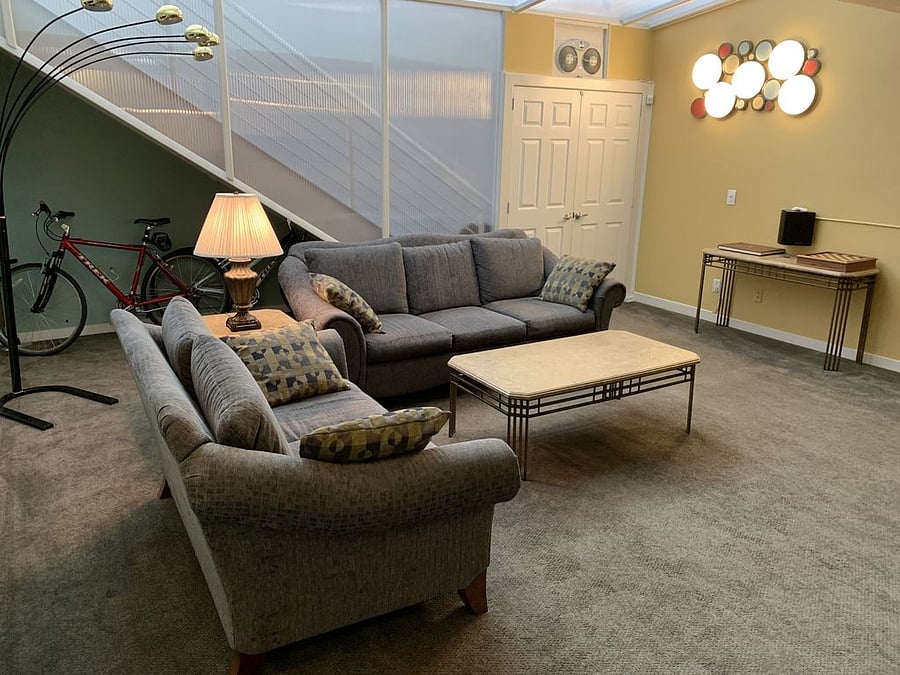 Lower-level living room.