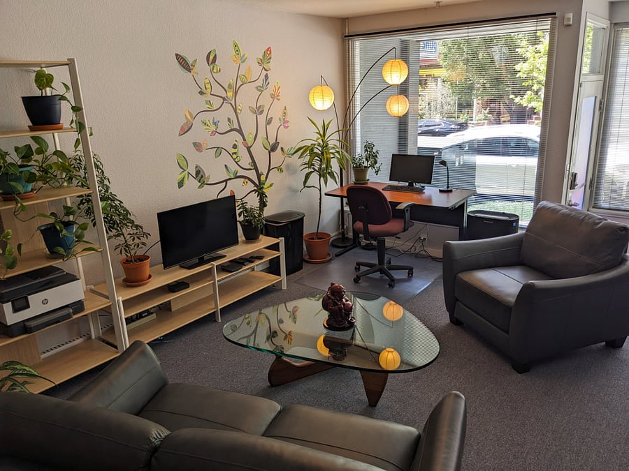 Upper-level living room.