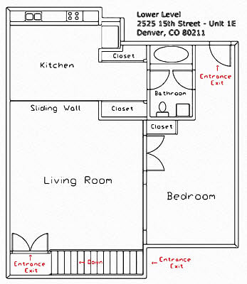 Snug lower-level floor plan.
