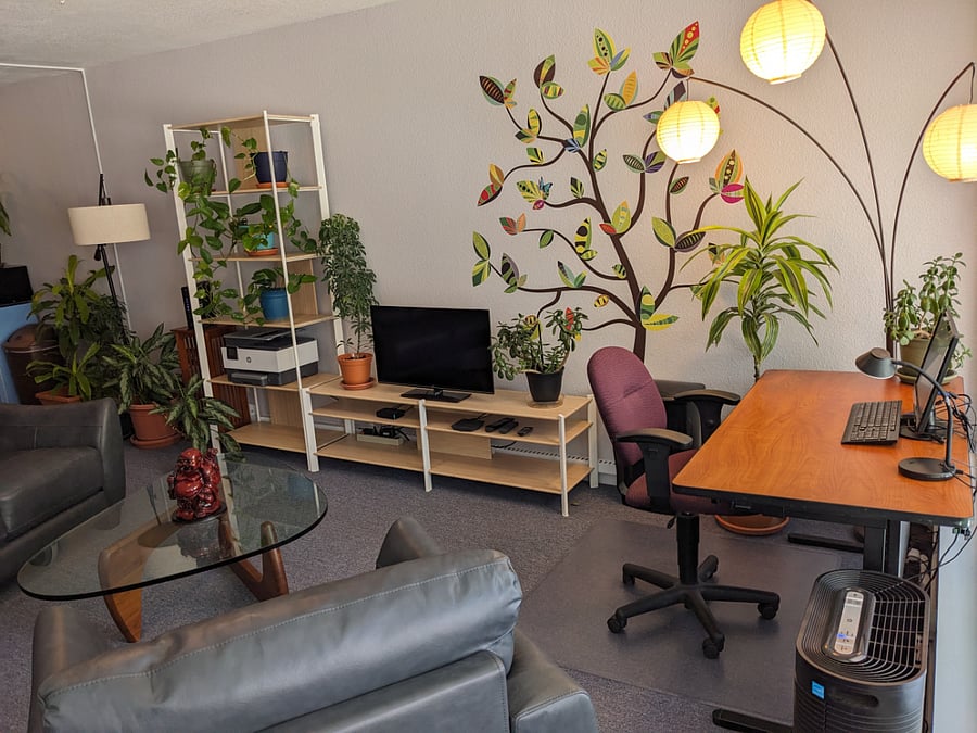 Upper-level living room.