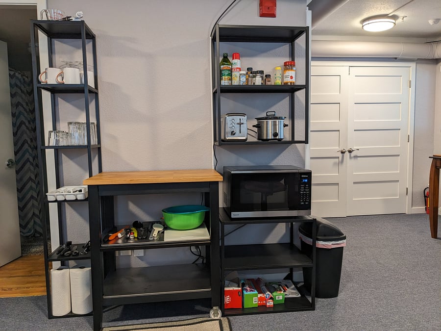 Upper-level suite kitchenette.