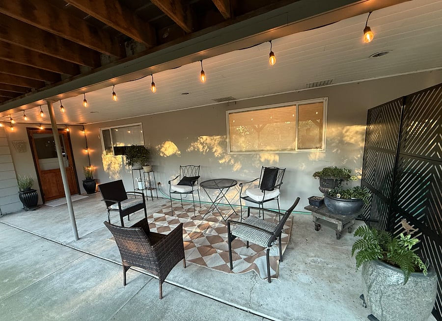 Outside sitting area and private entrance