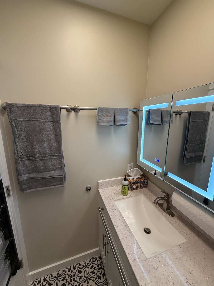 Bathroom Mirror with
built in lighting and
Interior door mirrors