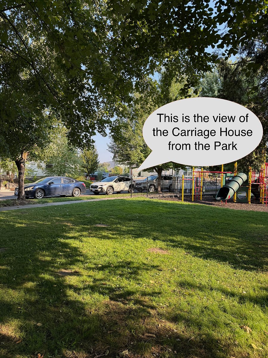 View to Carriage House from Creekside Park
